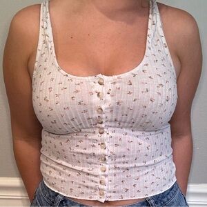 Billabong Floral Button down Cropped Tank top | Size S